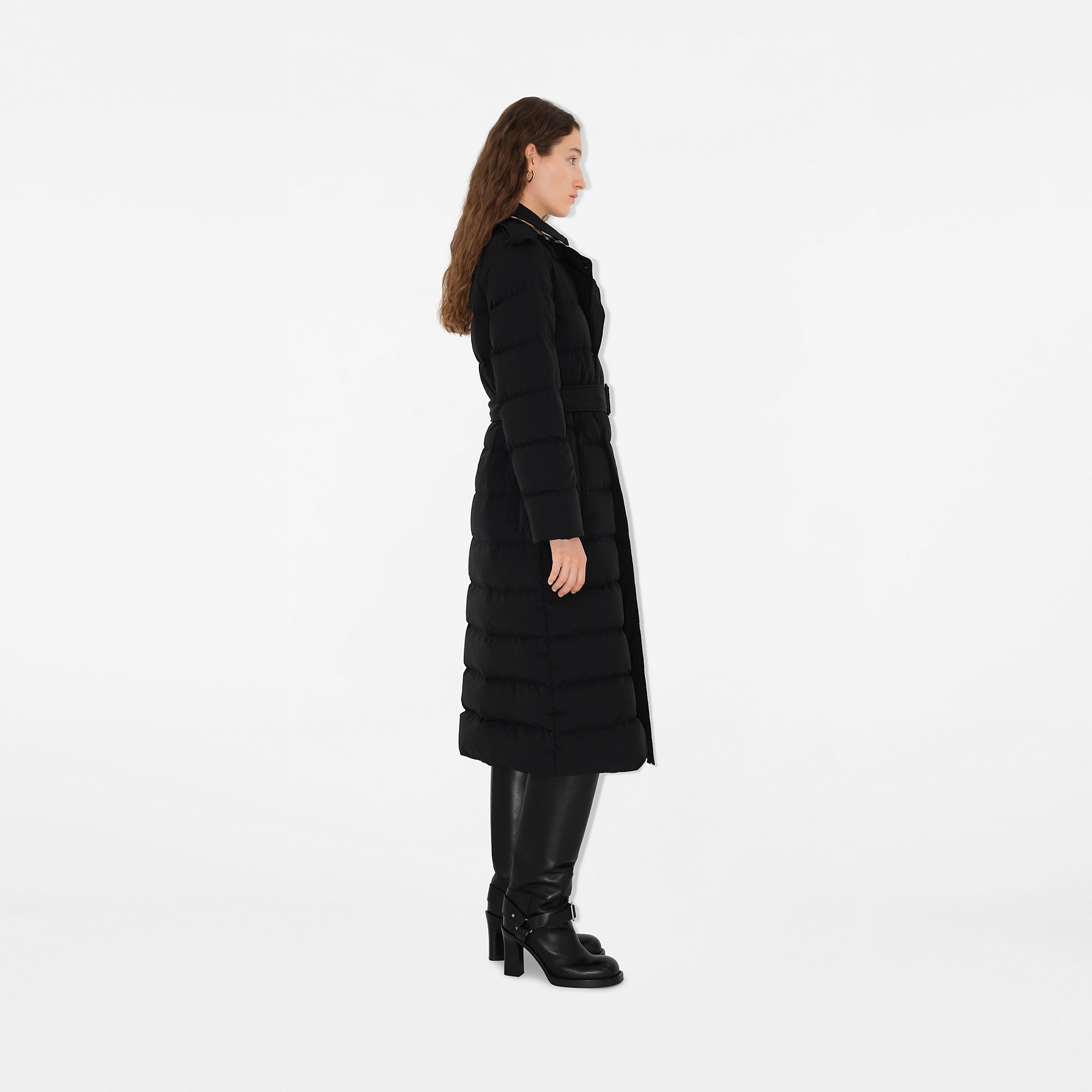 Long Nylon Puffer Coat - 3