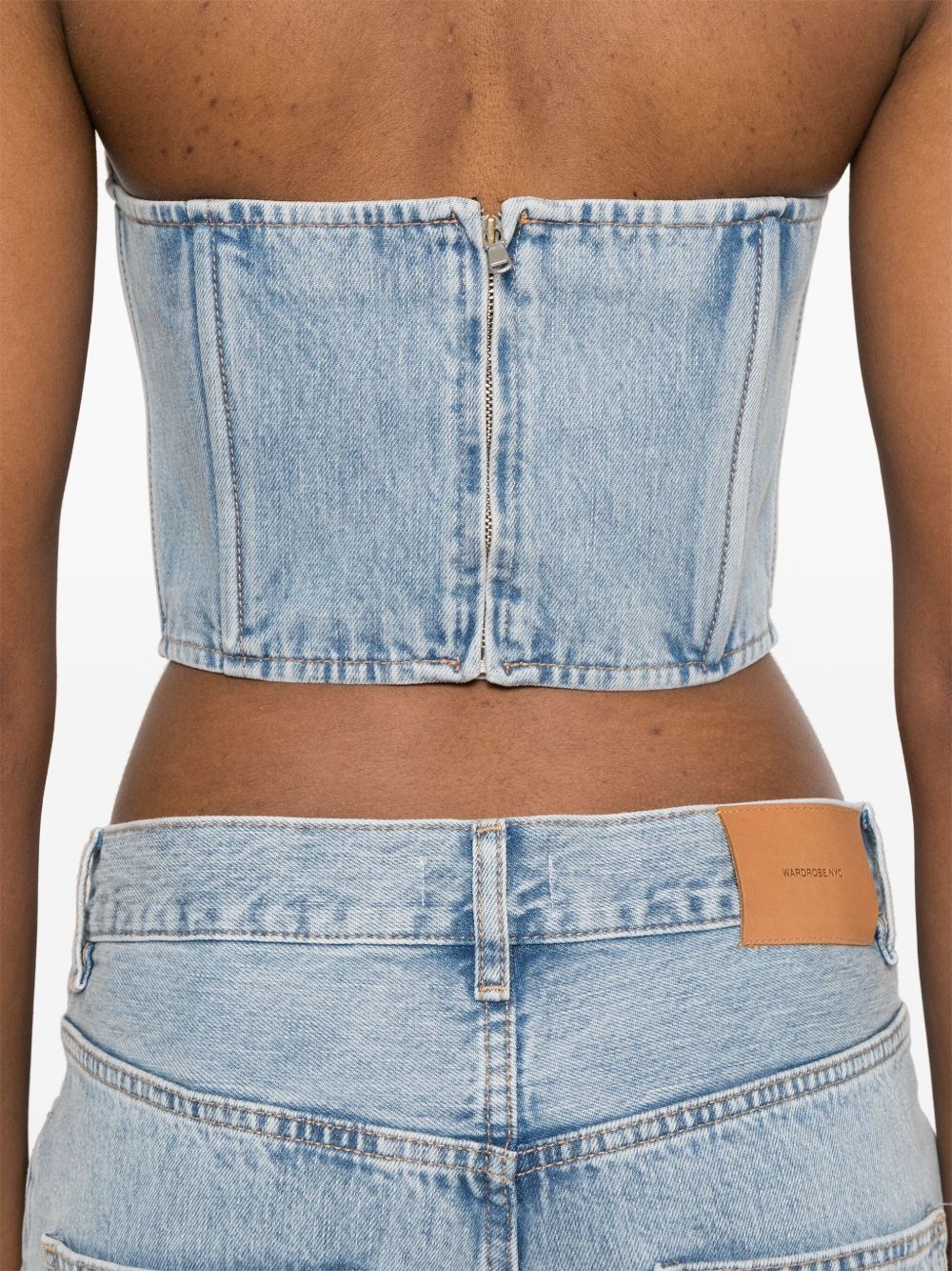 strapless denim top - 5
