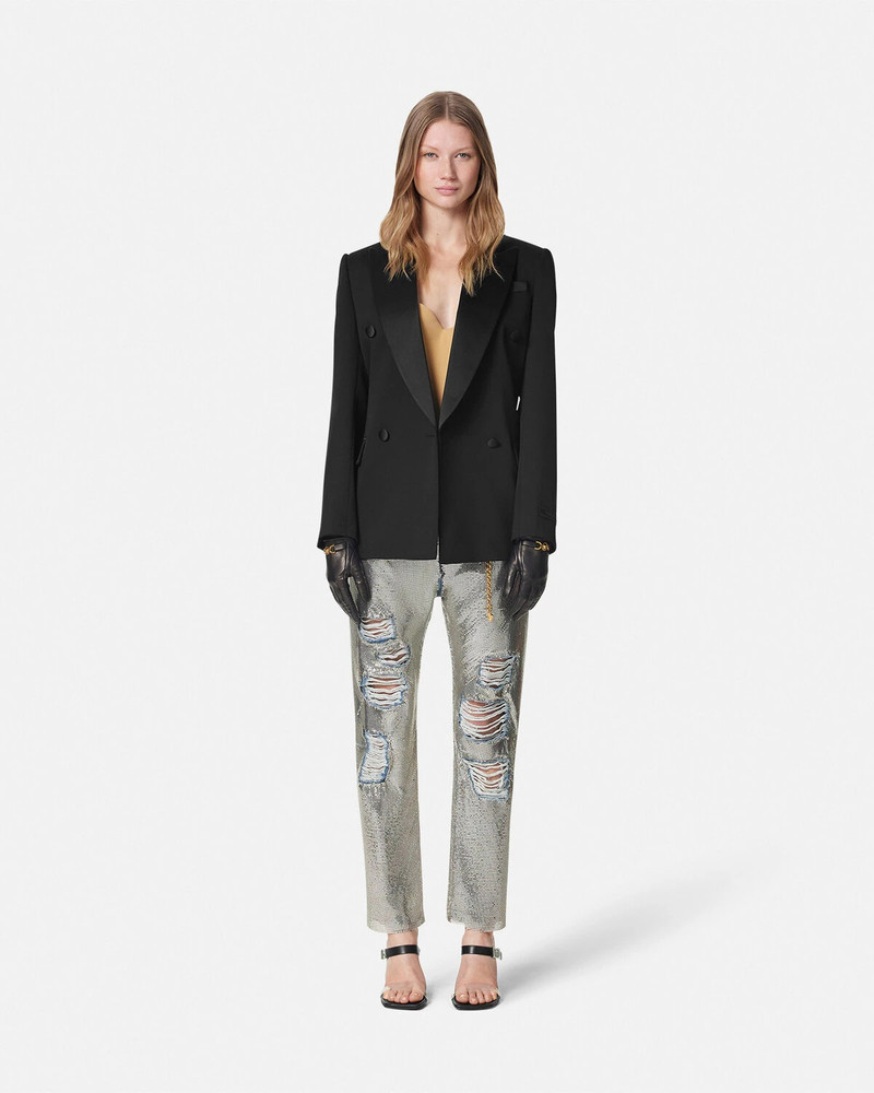 VERSACE Grain de Poudre Straight-Fit Masculine Blazer outlook