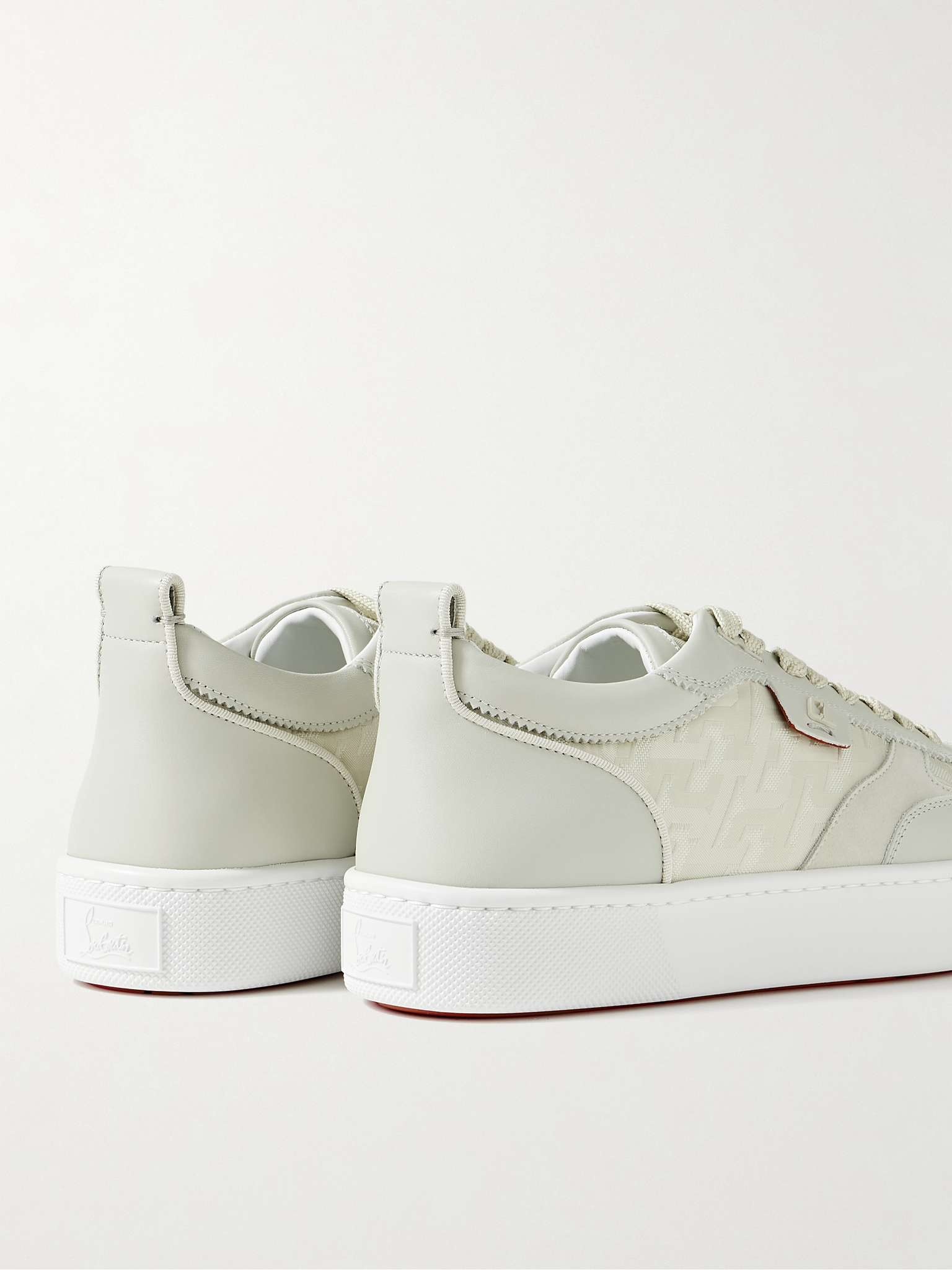 Happyrui Suede-Trimmed Leather and Canvas-Jacquard Sneakers - 5