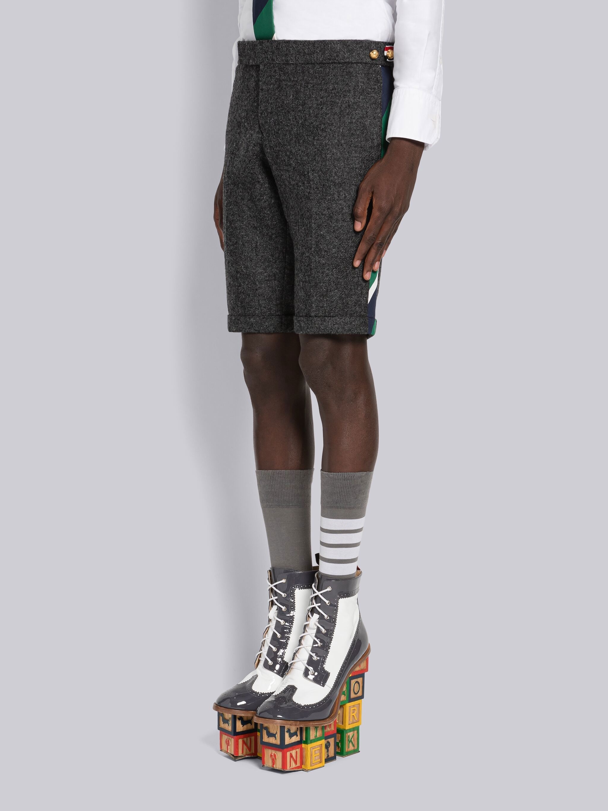 side-stripe tailored shorts - 2