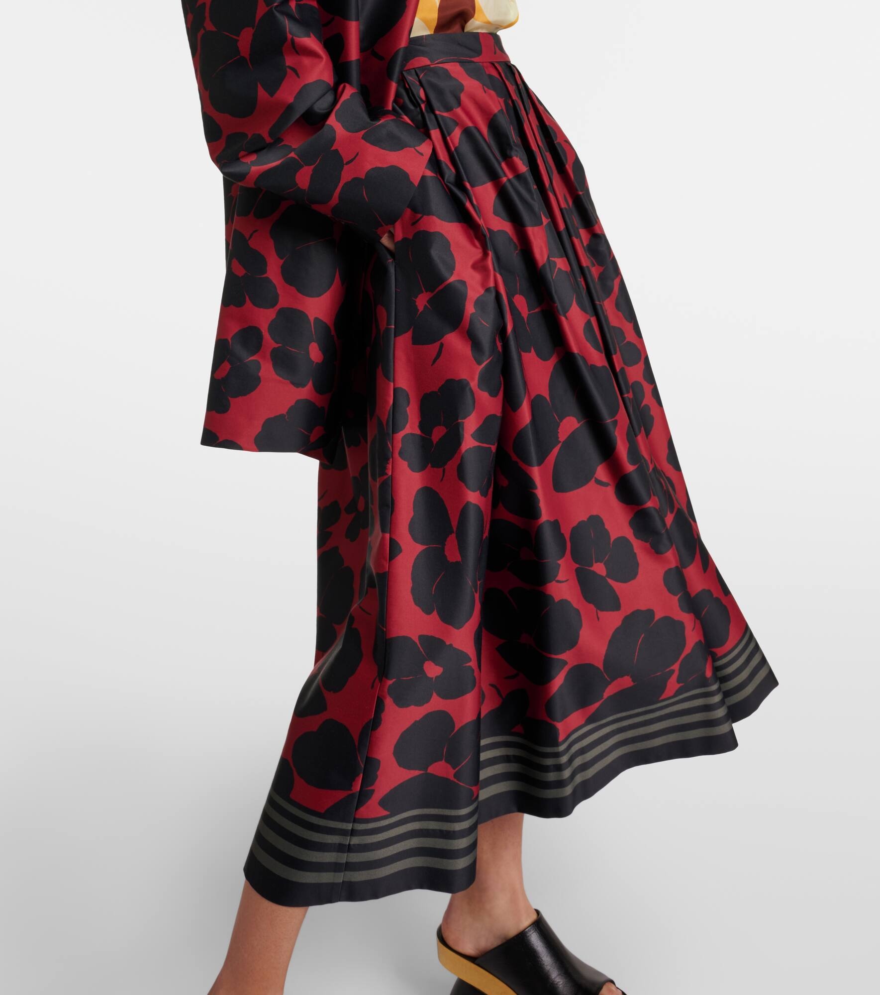 Printed satin midi skirt - 4