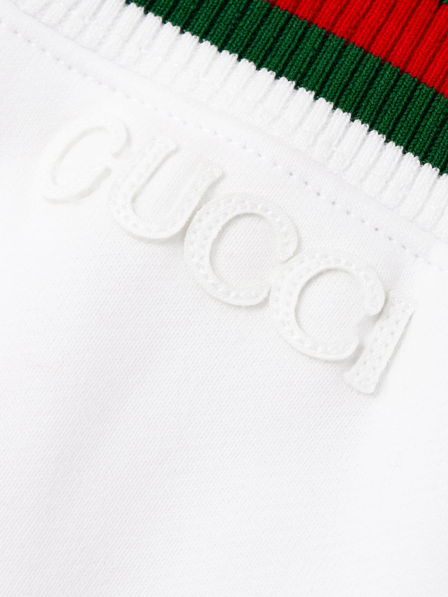 Striped cotton-jersey skirt White - 5