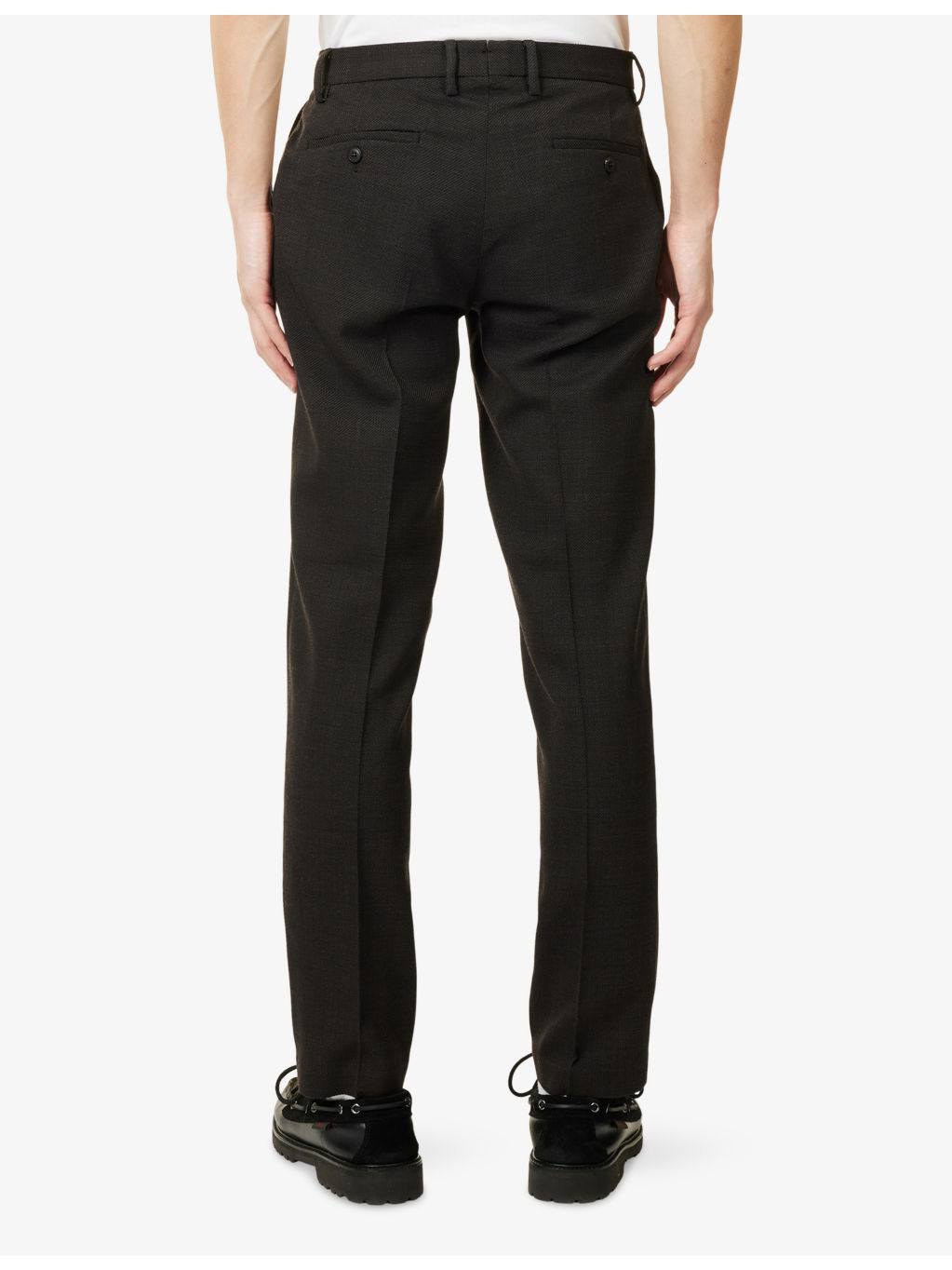 Textured Straight-Leg Wool Trousers - 4