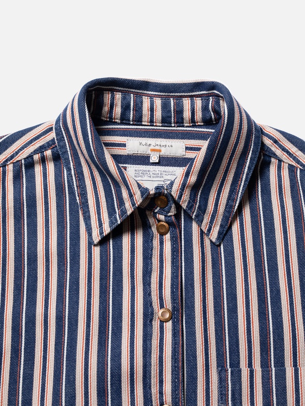 Mina Denim Shirt Stripe Red - 4