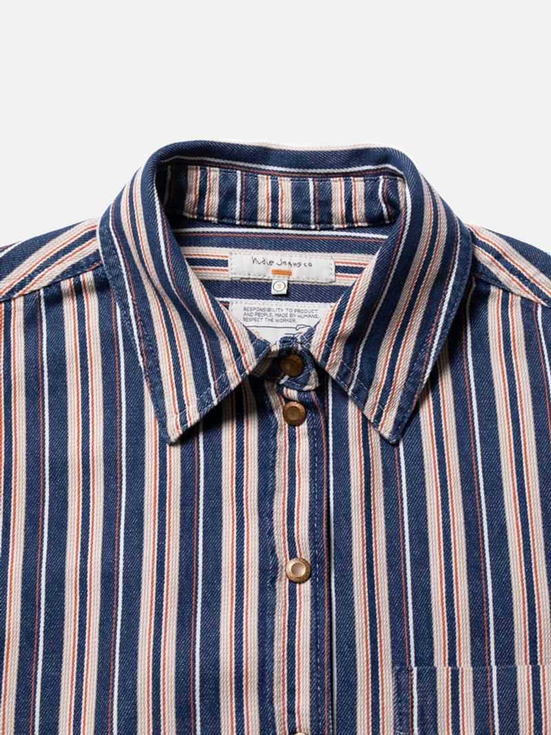 Mina Denim Shirt Stripe Red 4