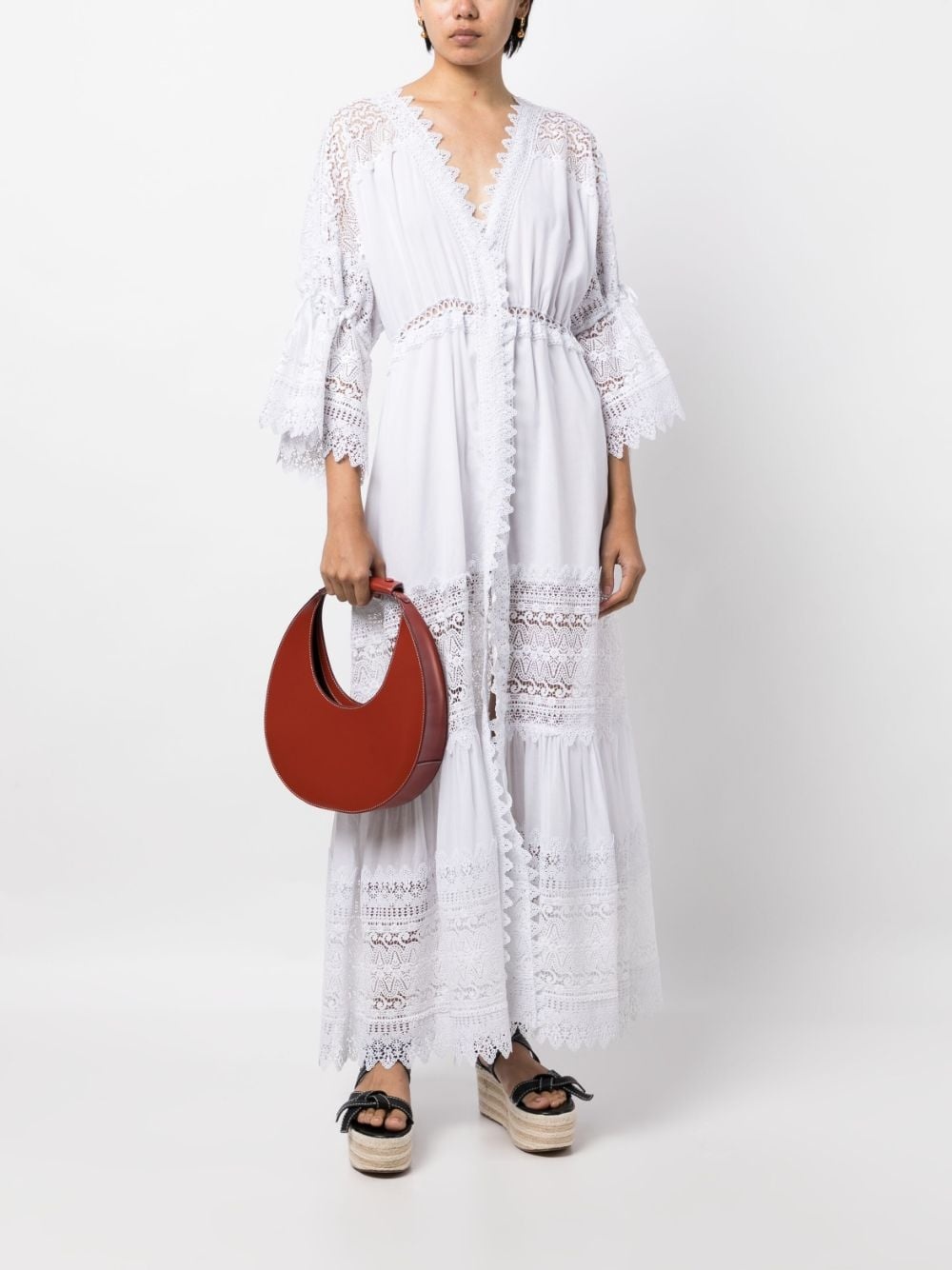 Margherita lace-trim maxi dress - 2