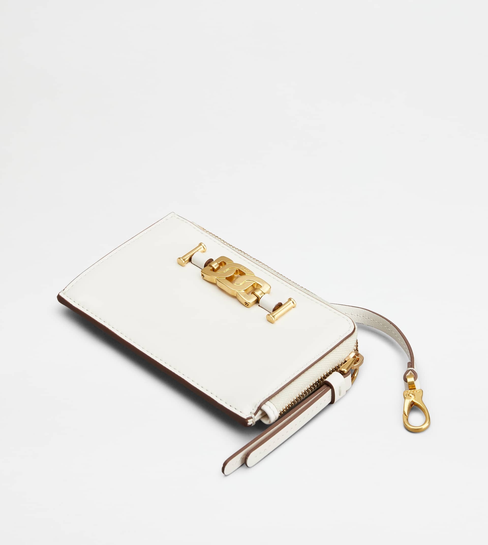 KATE KEY POUCH IN LEATHER - WHITE - 4
