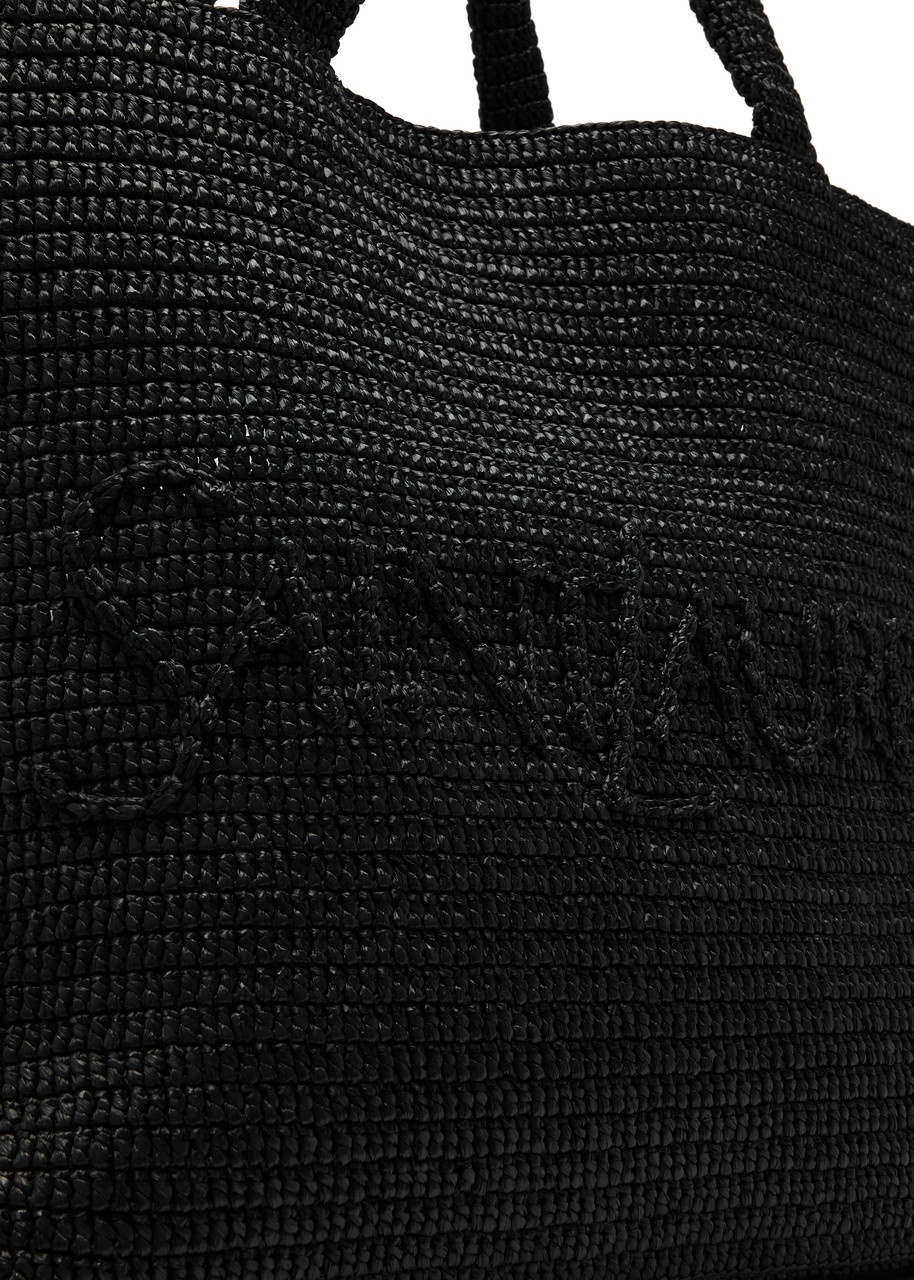 Saint Laurent Logo-embossed Raffia Tote - 3