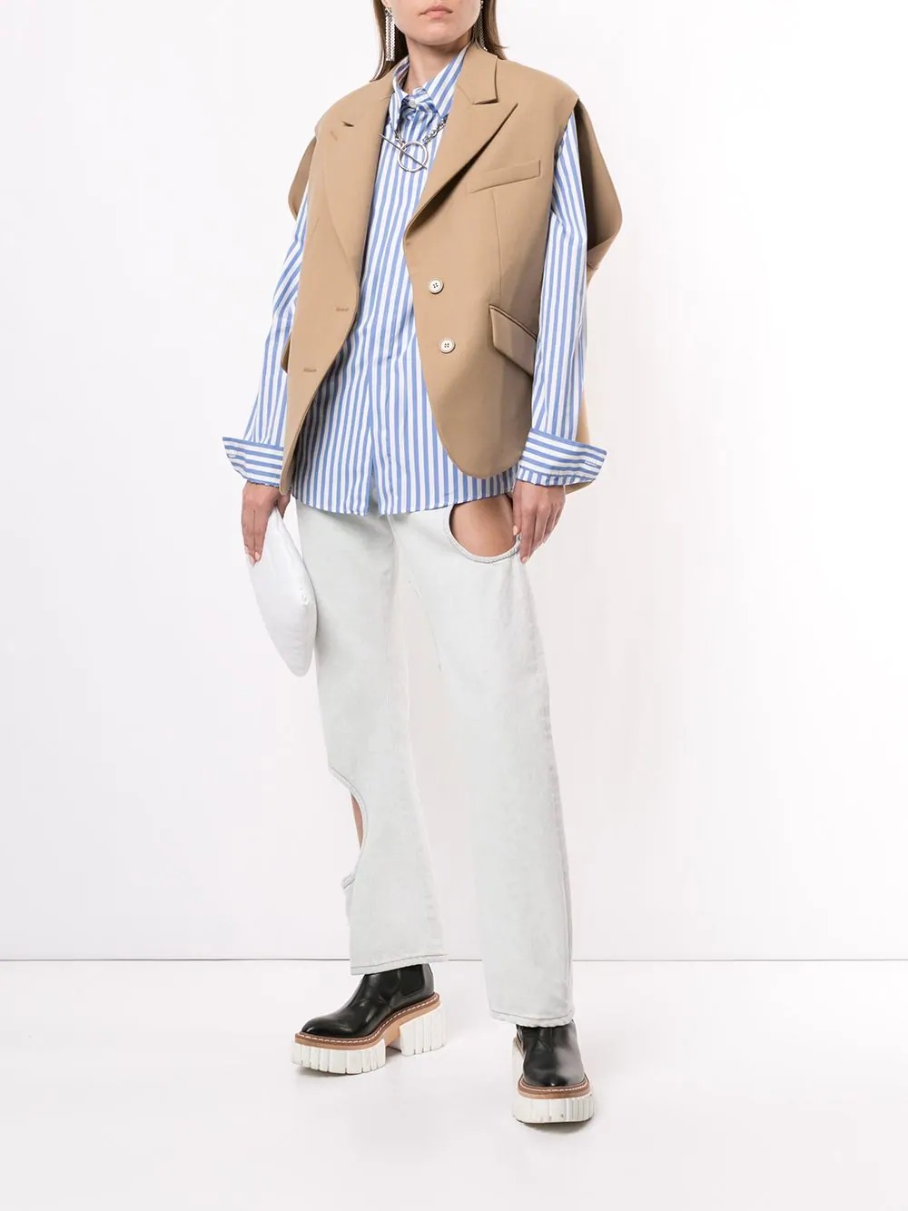 oversized deconstructed waistcoat - 2