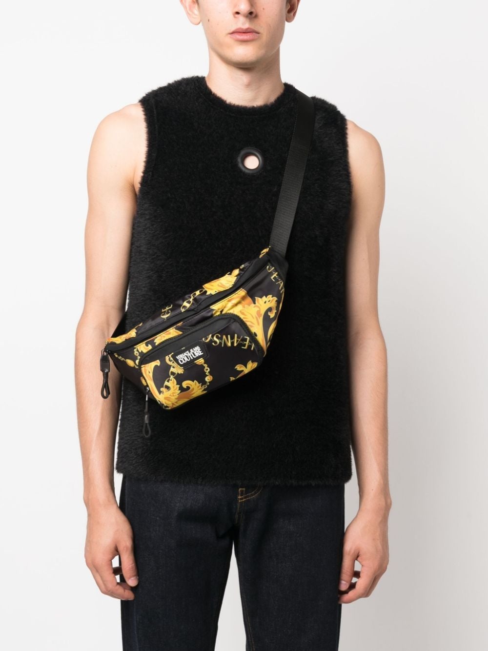 Chain Couture-print belt bag - 2