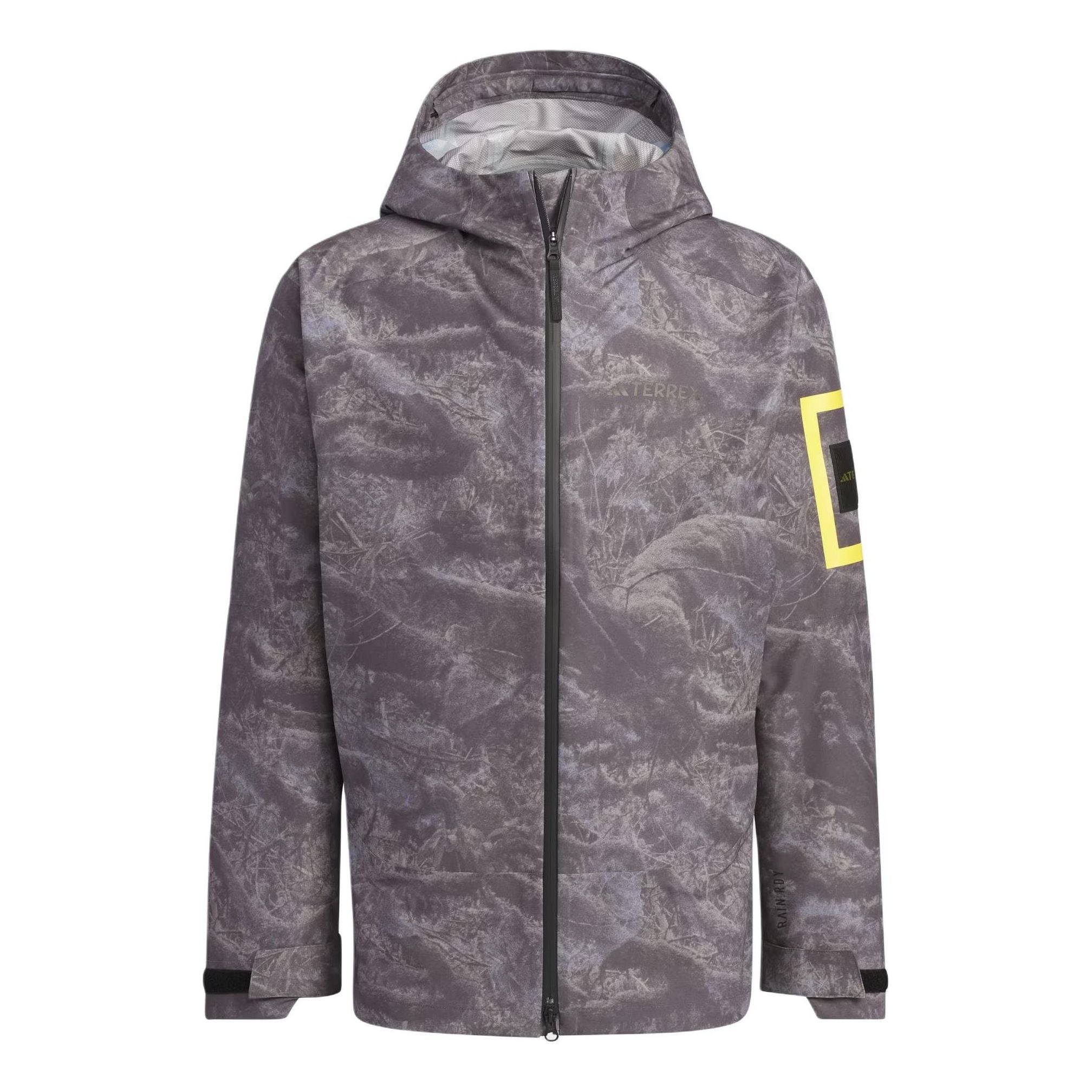 adidas x National Geographic Allover Print RAIN. RDY Jacket Asia Sizing 'Silver Violet' IS9512 - 1