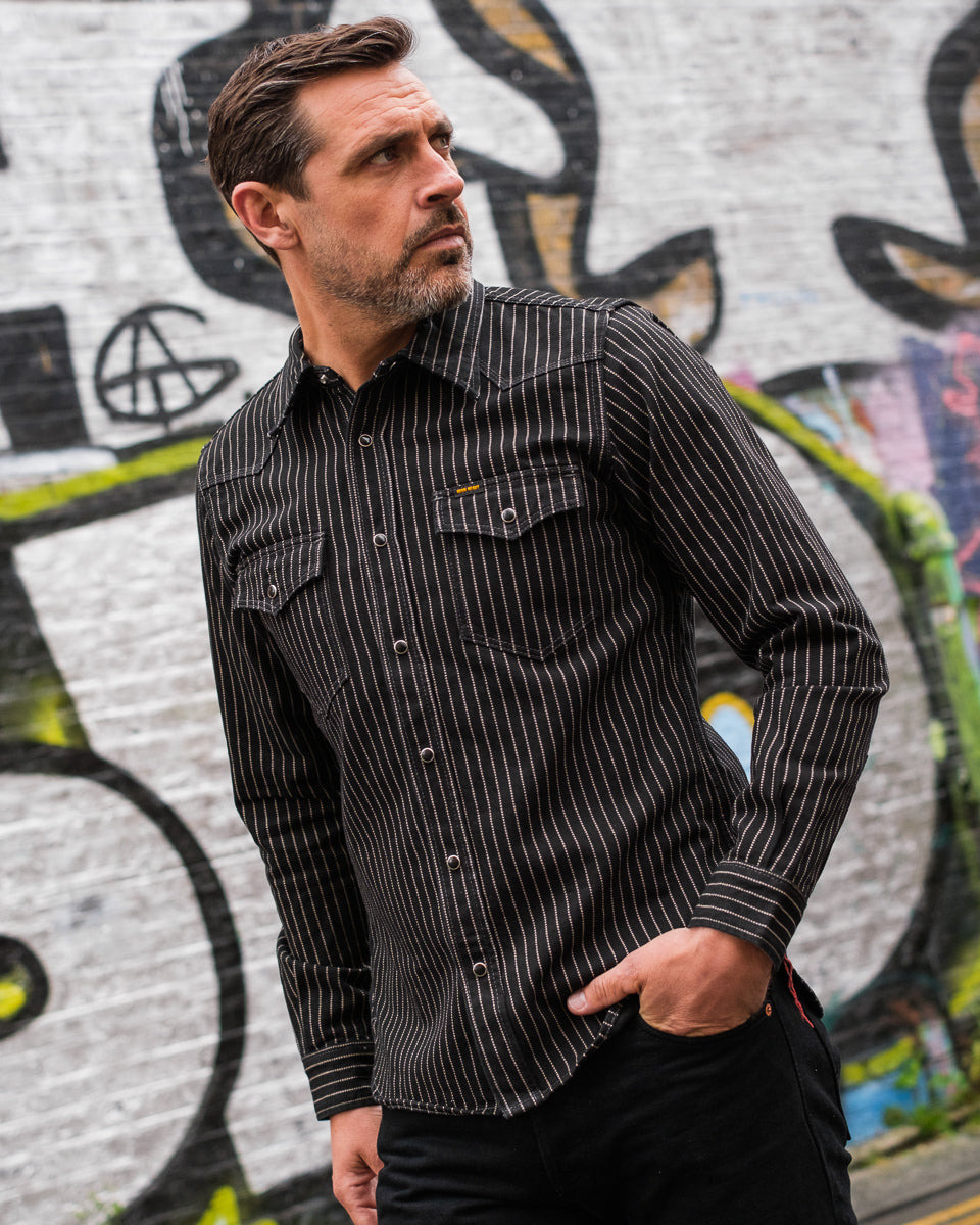 IHSH-62-BLK 12oz Wabash Western Shirt - Black - 4