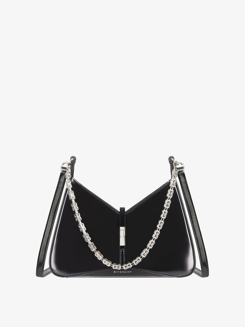 SMALL CUT OUT BAG IN SHINY LEATHER WITH CHAIN 1