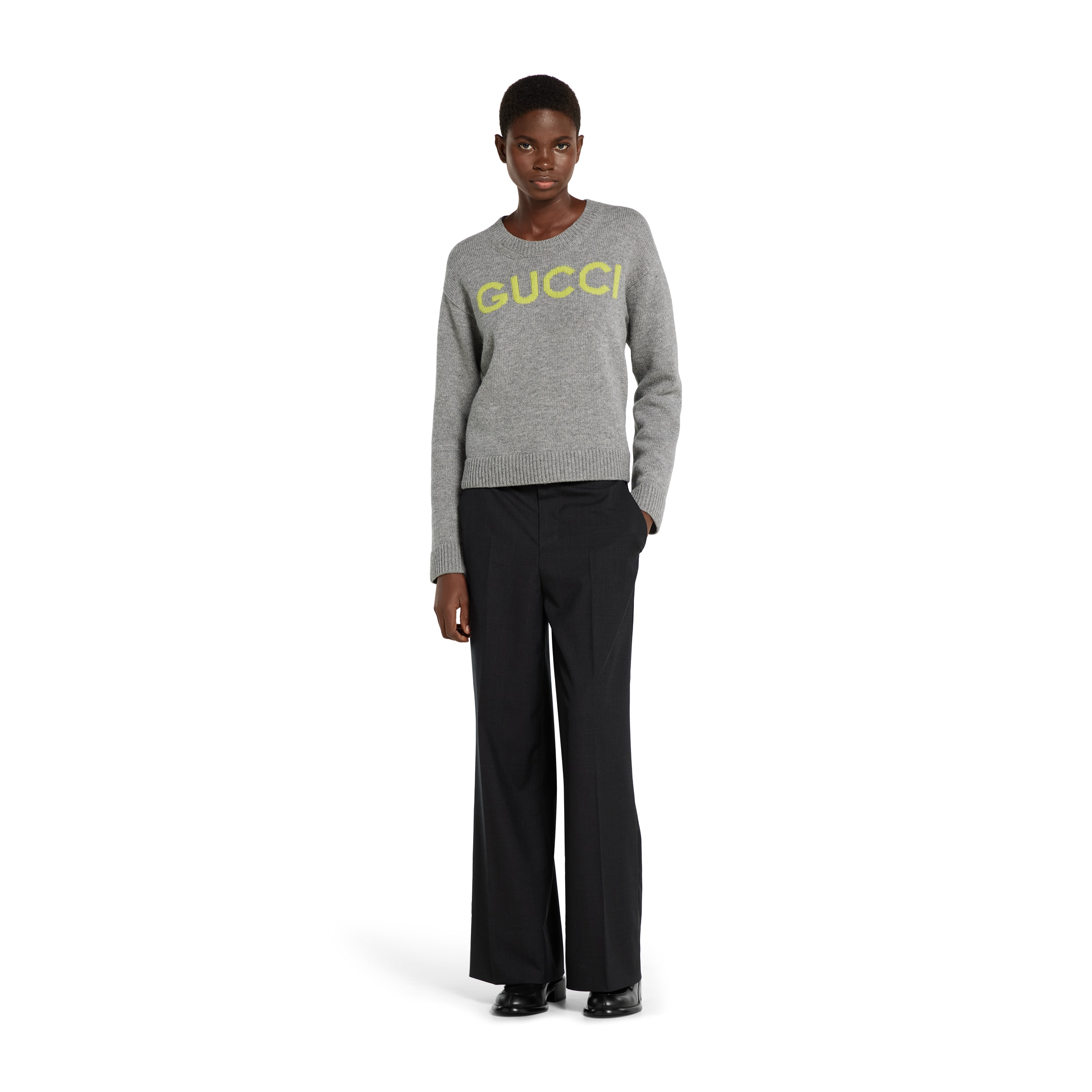 Wool top with Gucci intarsia - 2