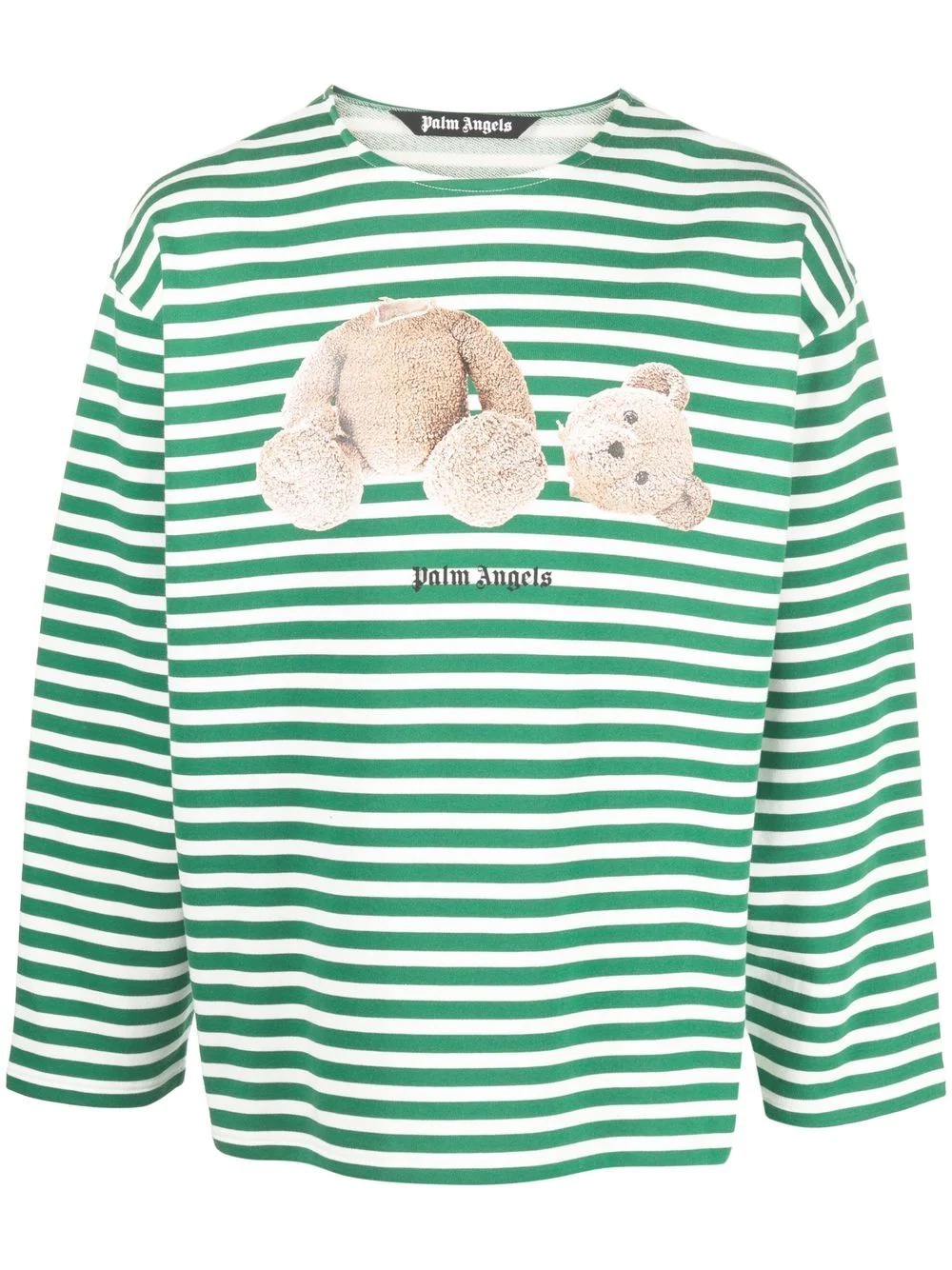 logo-print striped cotton T-shirt - 1