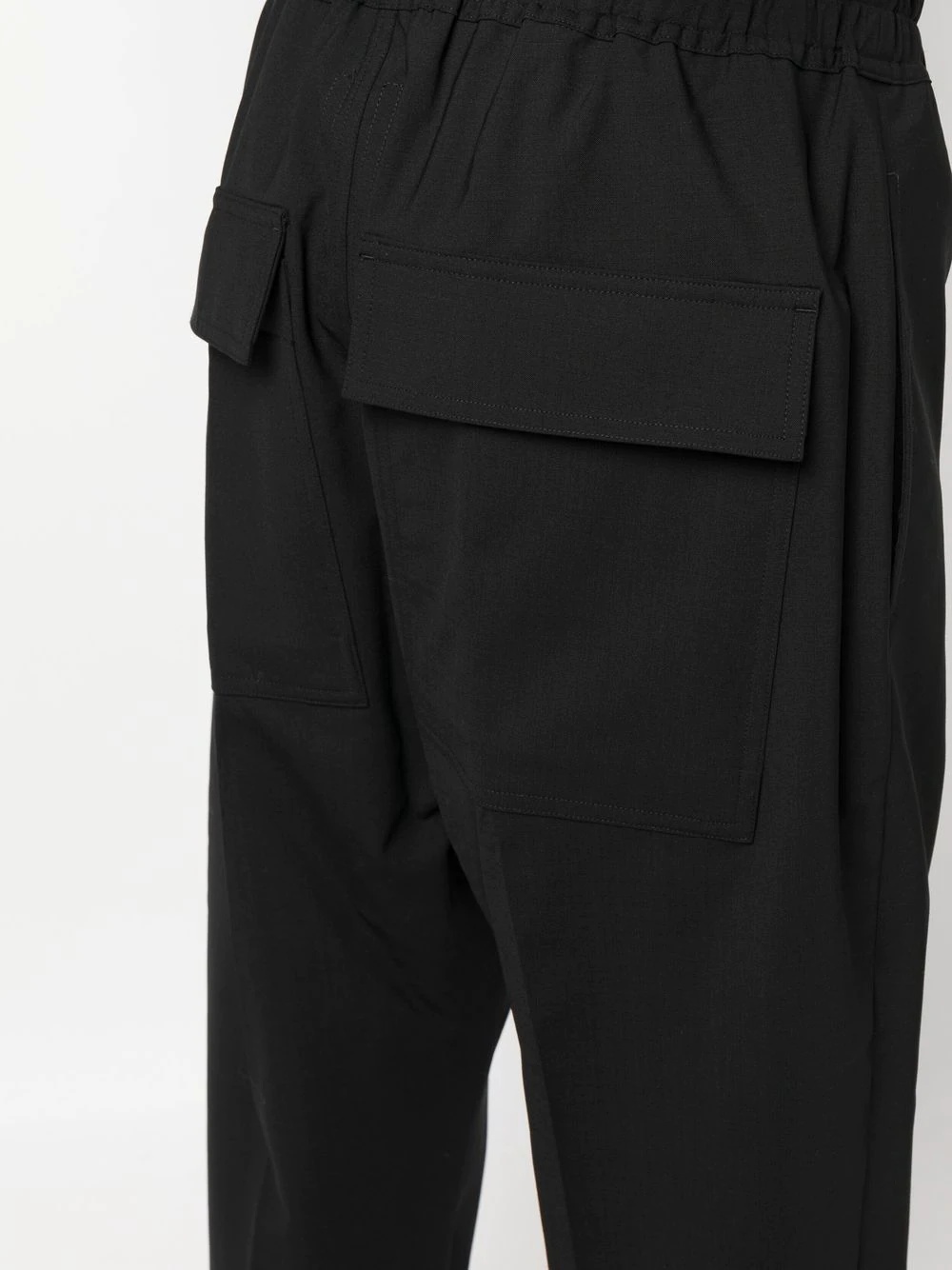 cropped drawstring-fastening waistband trousers - 4