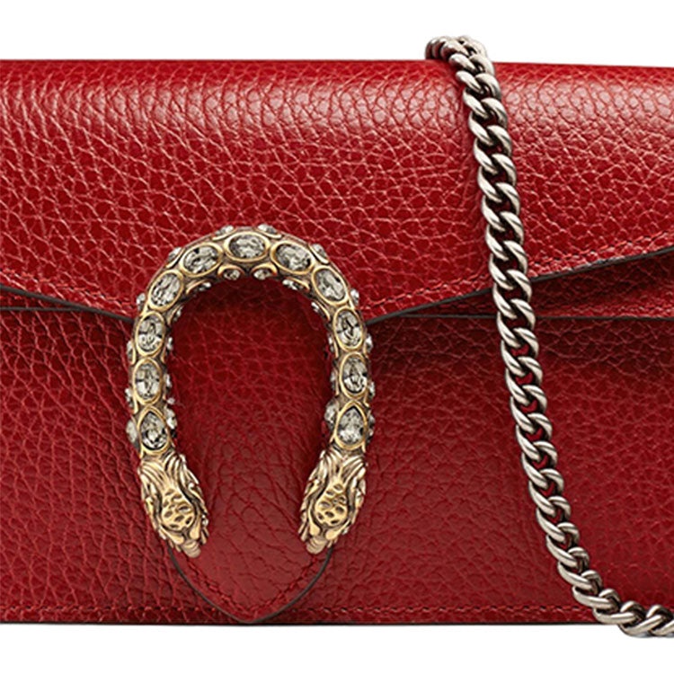 (WMNS) Gucci Dionysus Series Leather Bag Single-Shoulder Bag MIni-Size Red 476432-CAOGX-8990 - 4