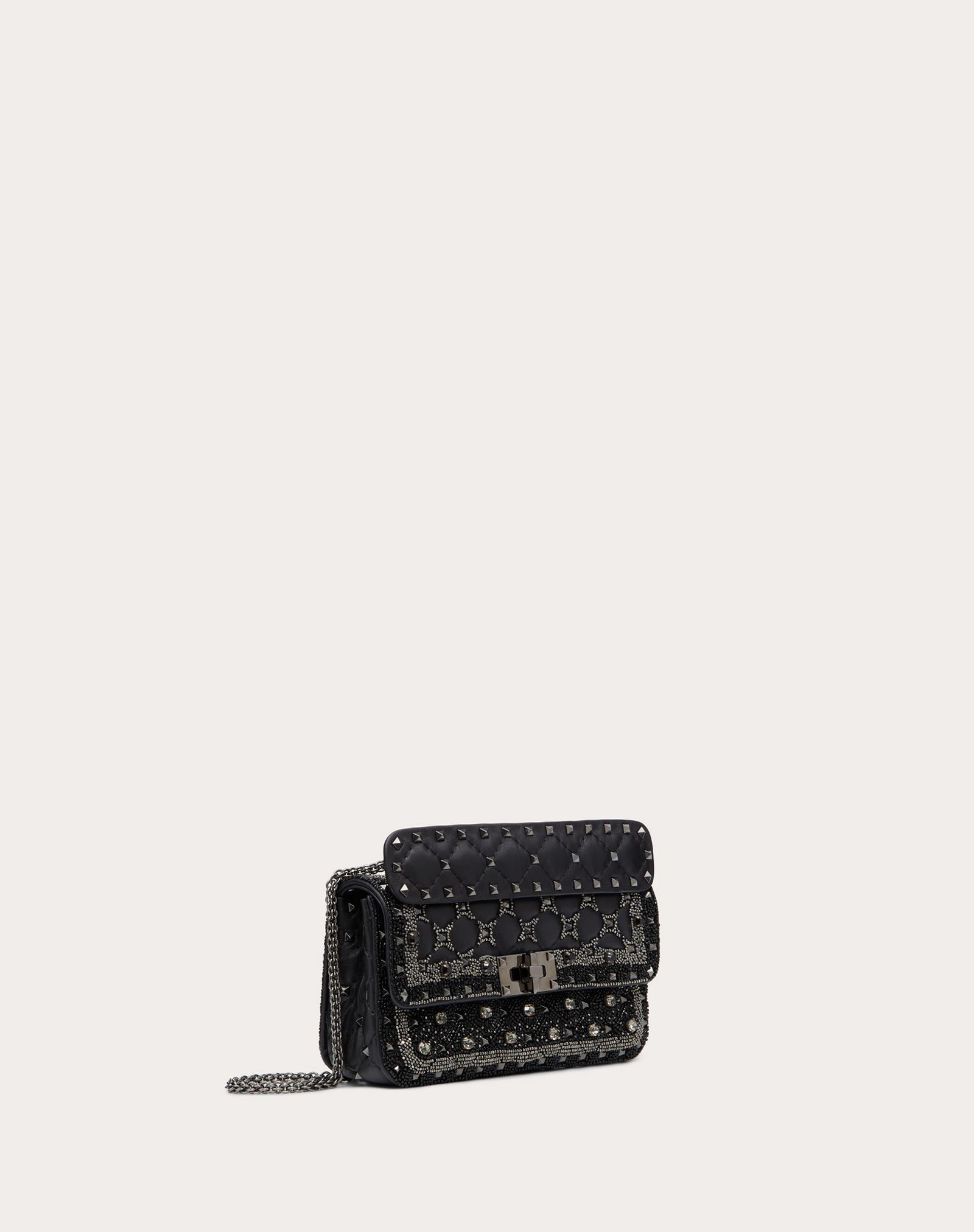 Small Rockstud Spike.It Bag with Geometric Embroidery - 2