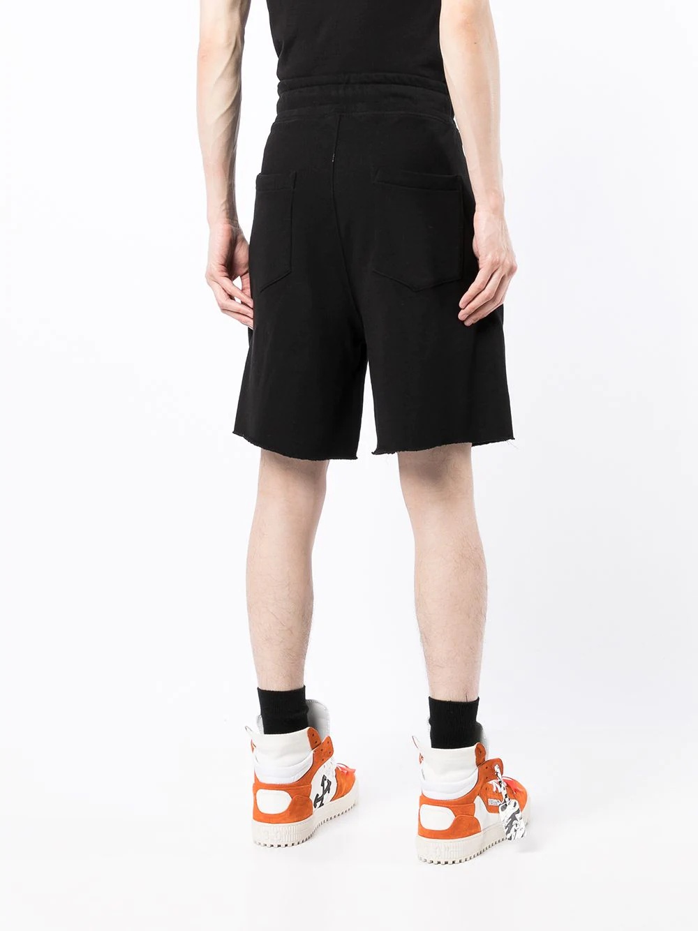 logo-print cotton track shorts - 4