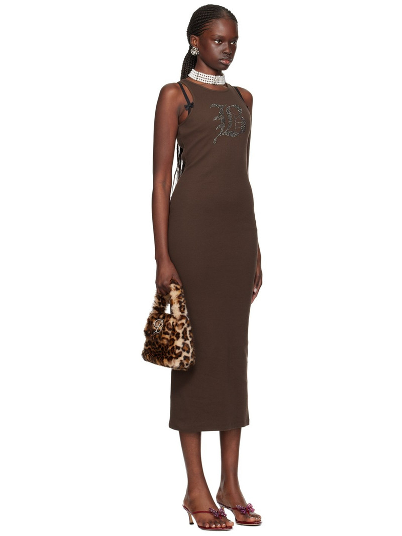 Brown Graphic Midi Dress 2