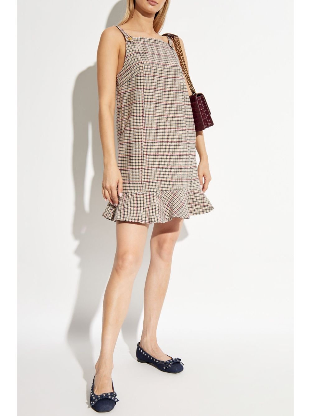 sleeveless checked minidress - 2