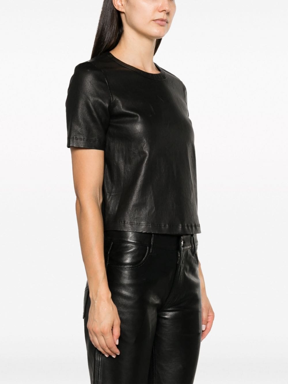 Tas crew-neck leather T-shirt - 3
