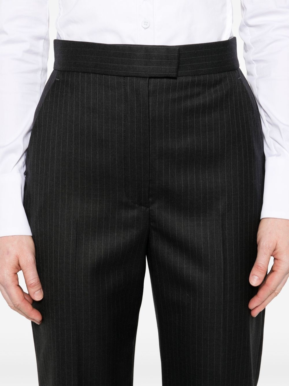 pinstripe wool trousers - 5