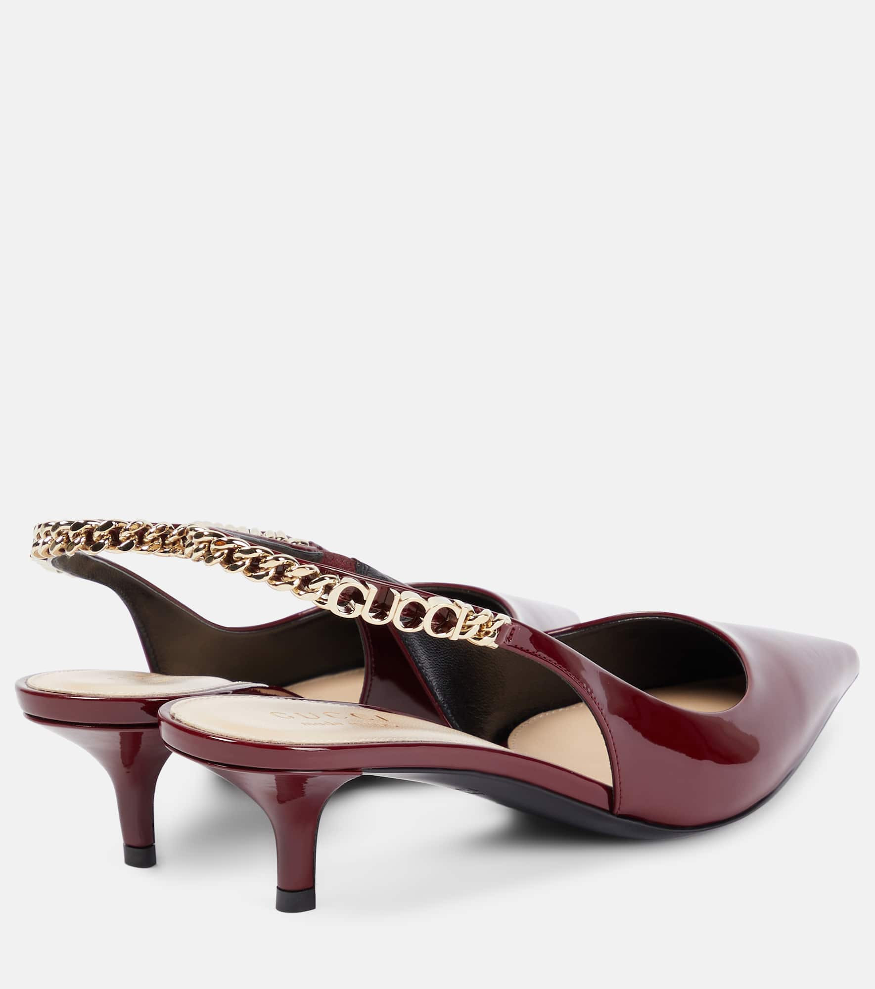 Gucci Signoria patent leather slingback pumps - 3