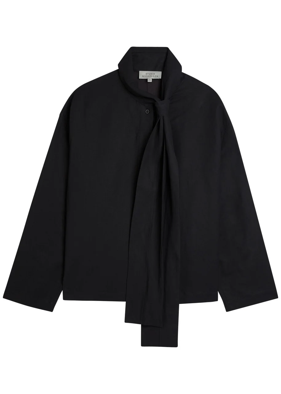 Studio Nicholson Tie-neck Woven top - 1