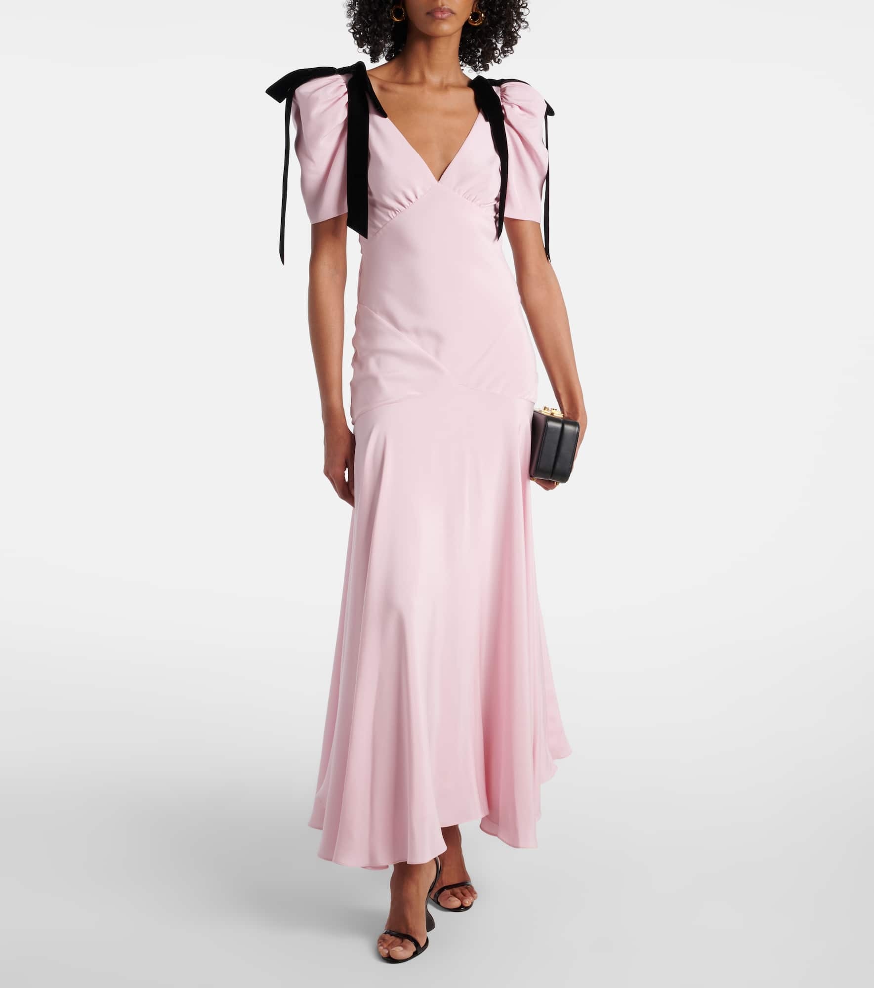 Bow-detail silk crêpe gown - 2