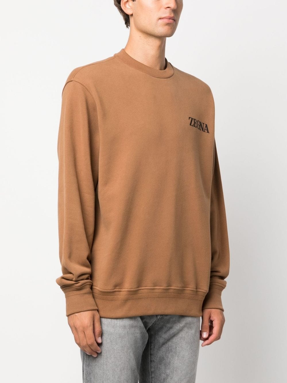 logo-embossed cotton sweatshirt - 3