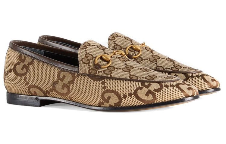 (WMNS) Gucci Jordaan Jumbo GG loafer 'Beige' 431467-UKO60-2588 - 2