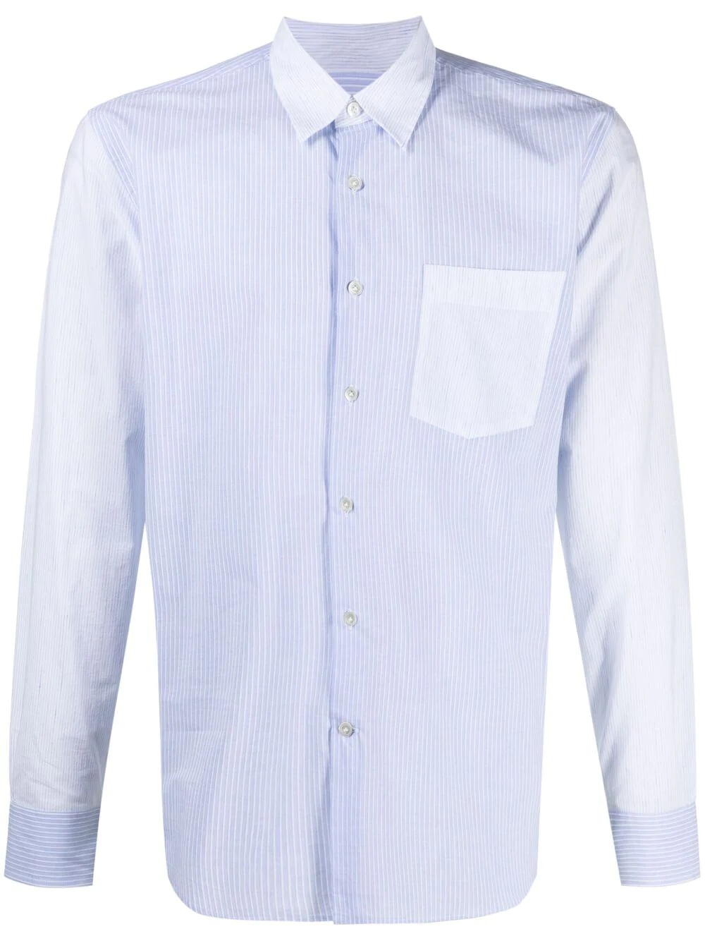 striped contrast-panel shirt - 1