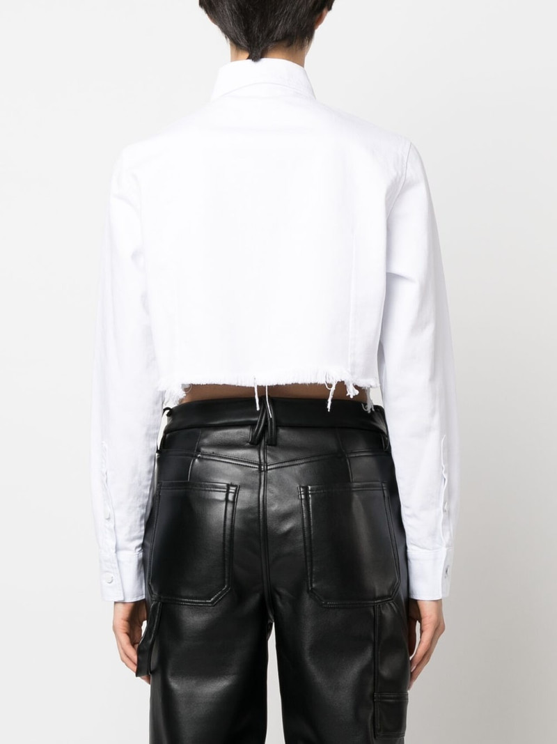 logo-patch cropped shirt 4
