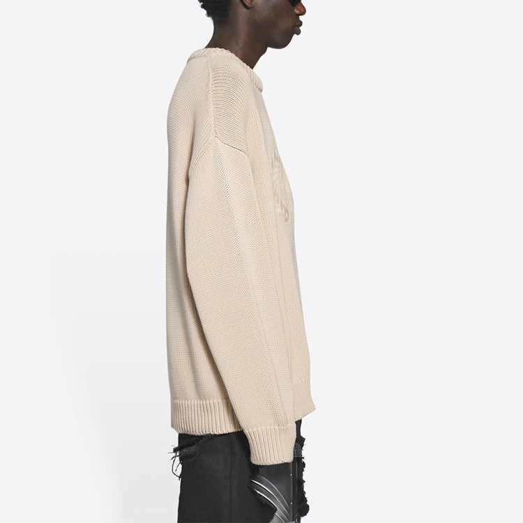 Balenciaga BB Laurel Crown Logo Crewneck Knitted Sweater 'Beige' 664369T32119028 - 5