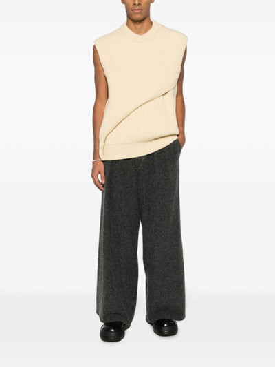 Jil Sander crossover-panelled ribbed-wool vest outlook