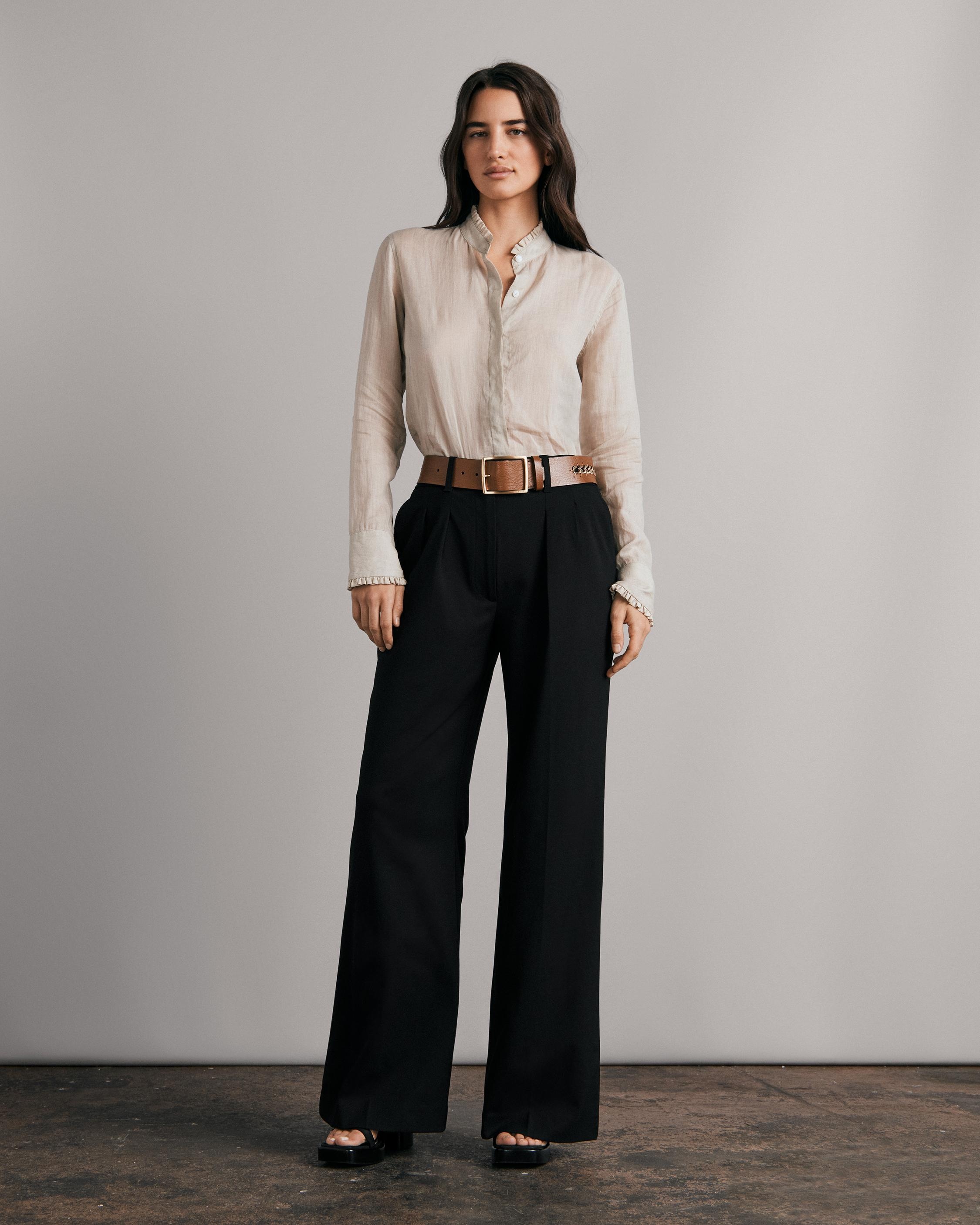 rag & bone Shelly Wide Leg Crepe Pant Classic Fit Pant