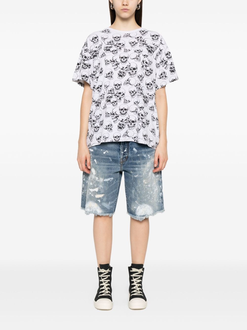 Ventura paint-splatter frayed shorts - 3