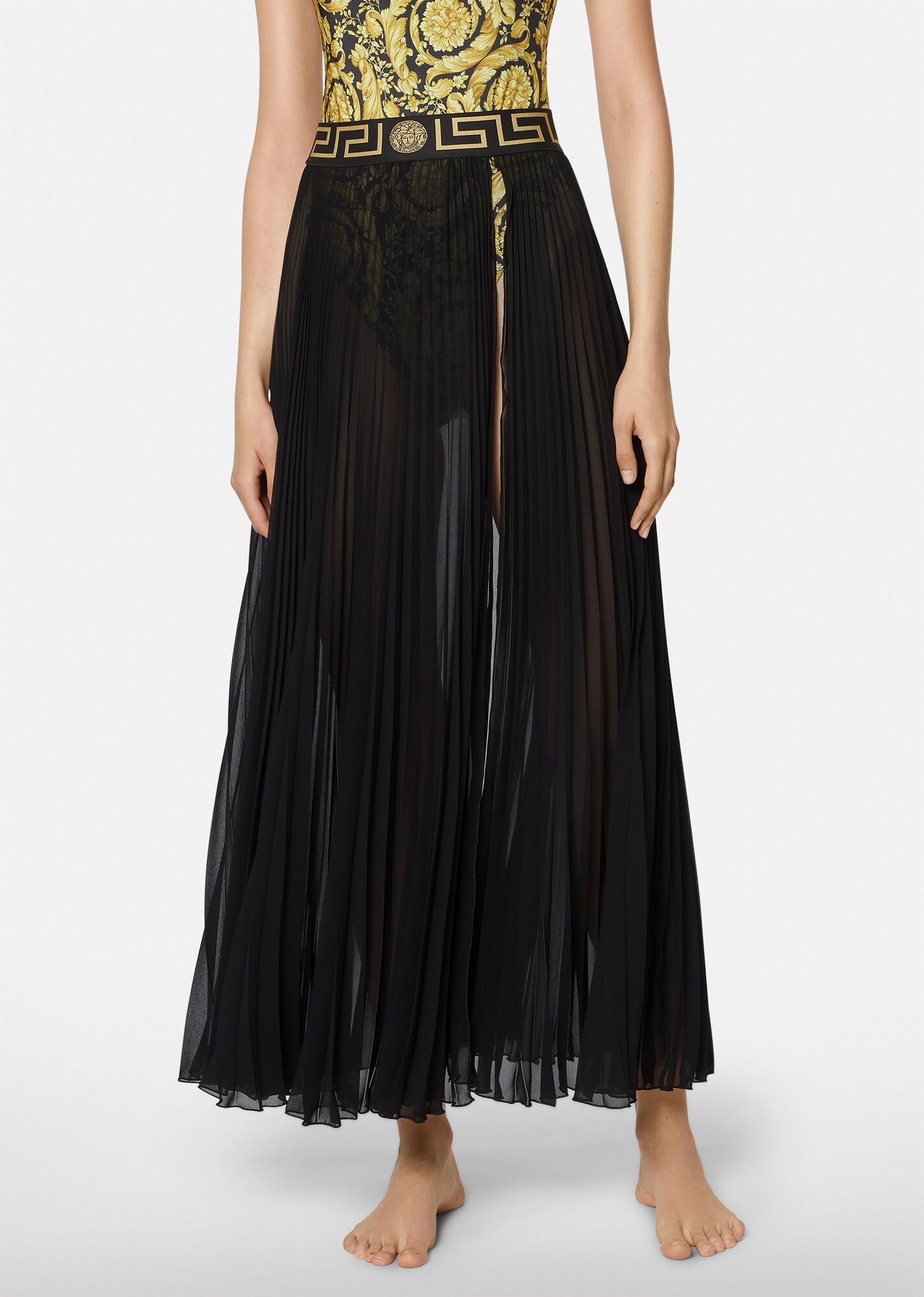 Greca Border Pleated Pareo - 2