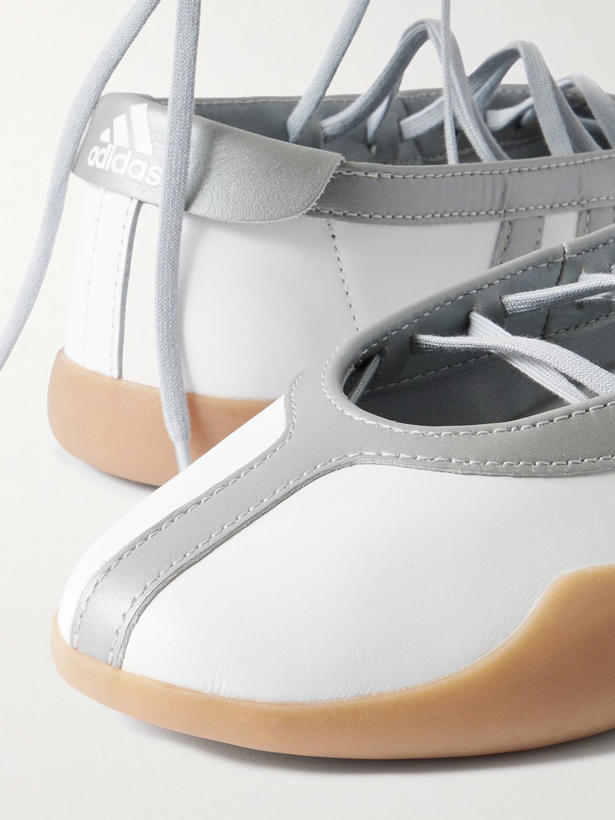 Taekwondo Mei Ballet Metallic Leather-trimmed Leather Sneakers - 4