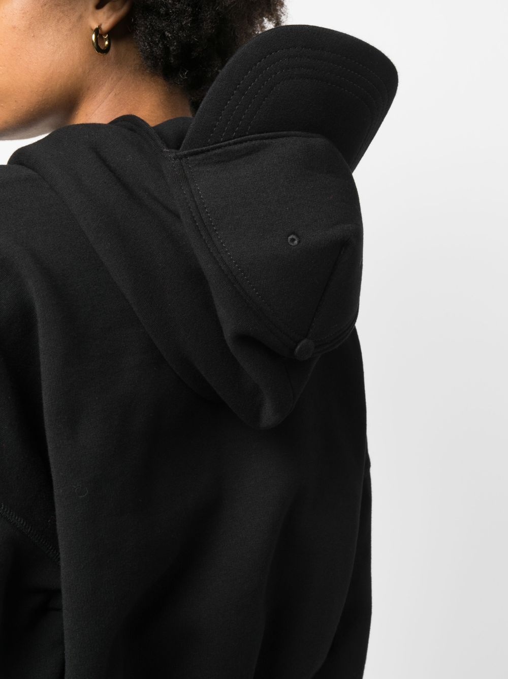 baseball-cap cotton cropped hoodie - 5