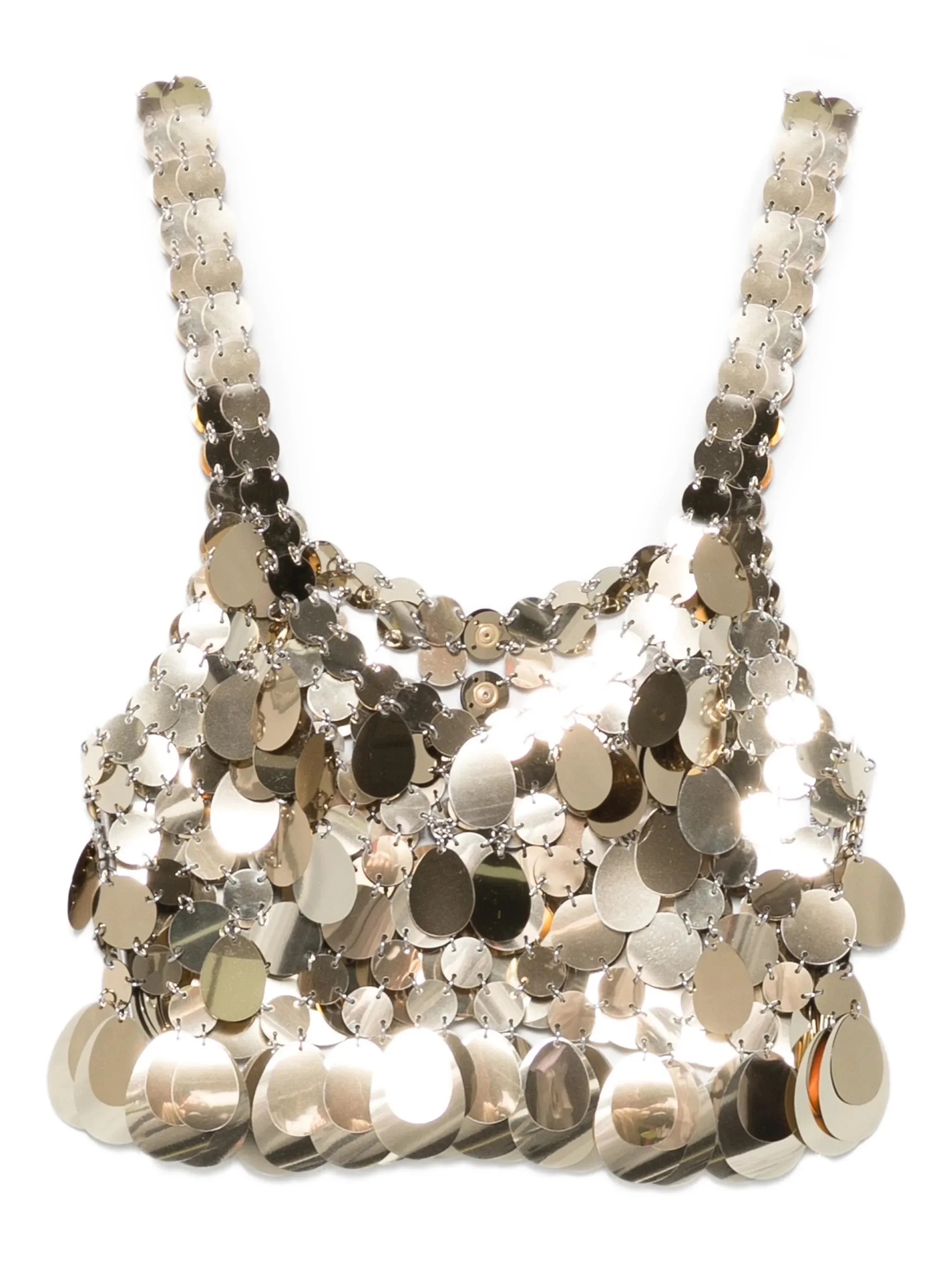 disc-embellished cropped top - 1