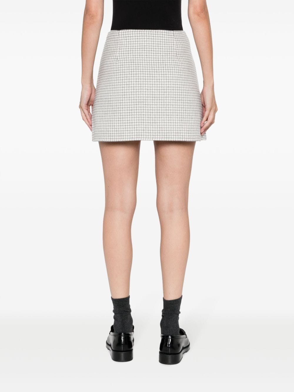 checked wool miniskirt - 4