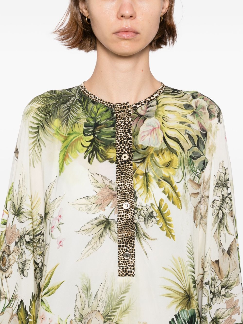 savannah-print chiffon kaftan - 5
