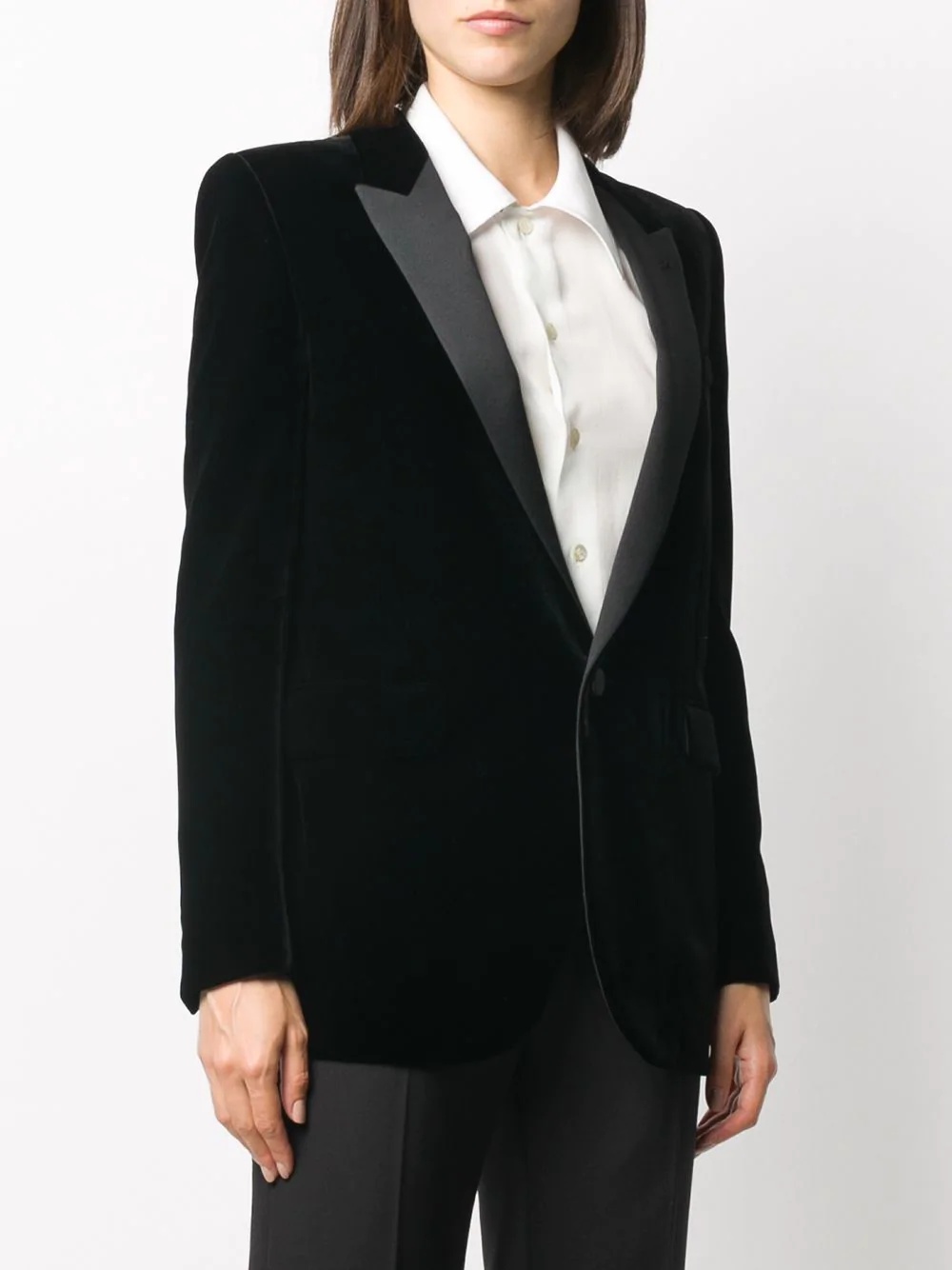 single-breasted velvet tuxedo jacket - 3