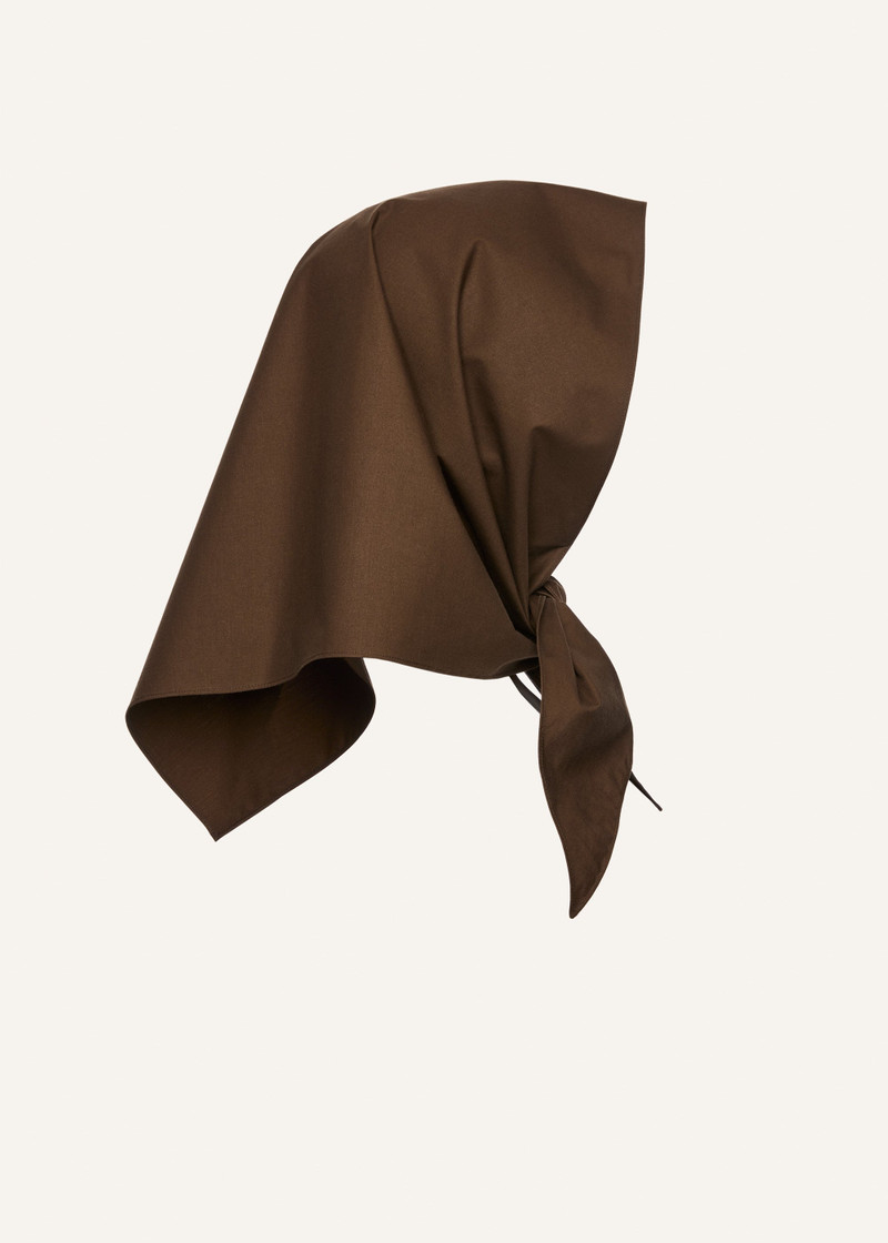 Cotton head scarf in dark brown 3