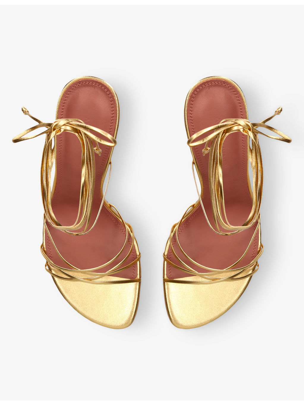 Lori Lace-Up Metallic-Leather Heeled Sandals - 2
