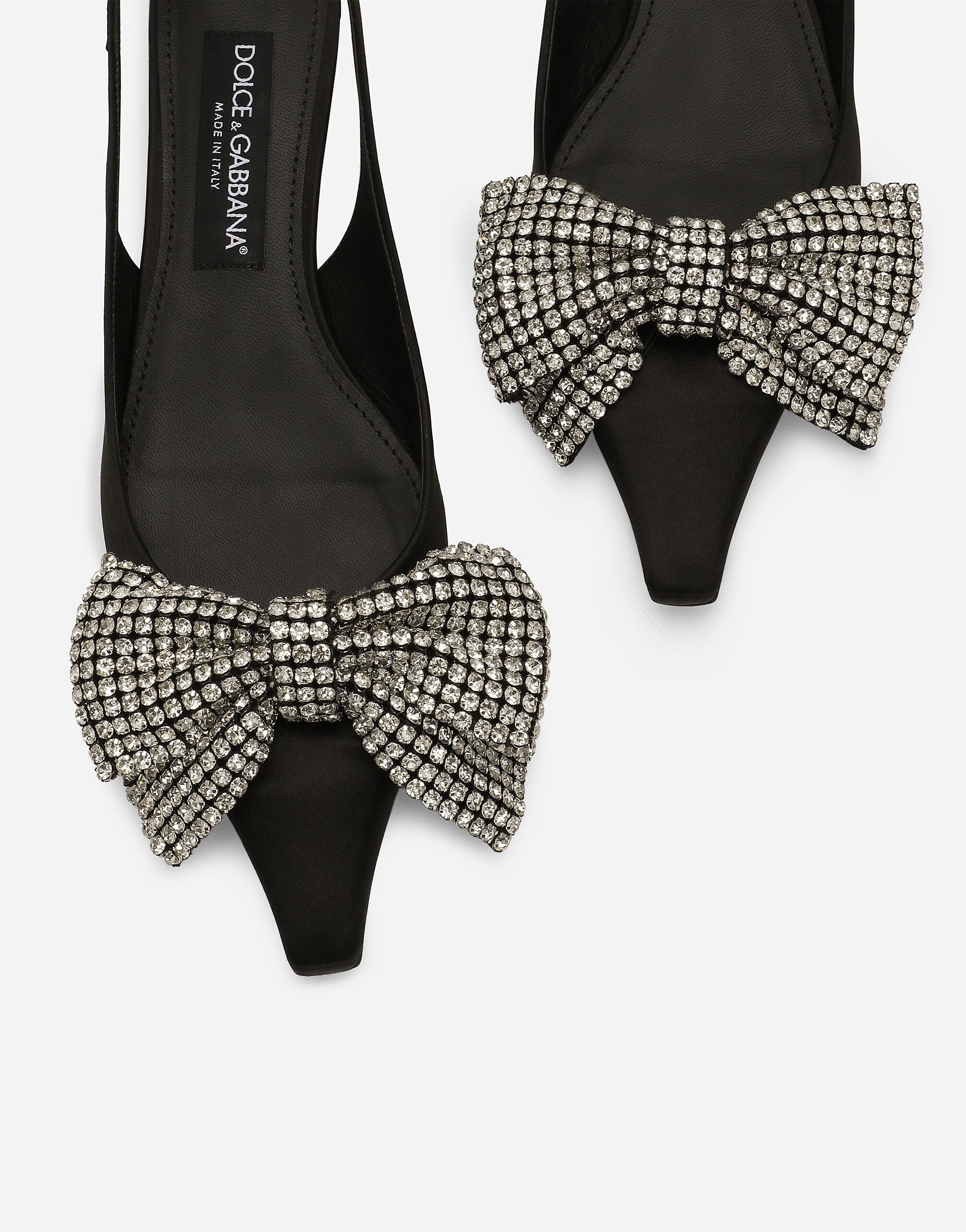 Satin slingbacks with rhinestone embellishment - 5