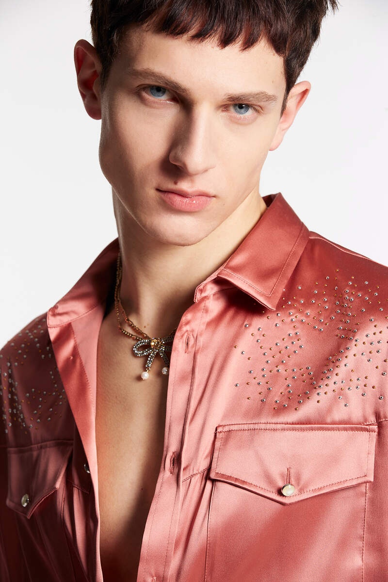 EMBELLISHED SATIN SHIRT - 4